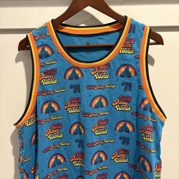 Disney Parks Walt Disney World Shirt Mens Large Tank Top Allover '71 Castle - Picture 3 of 10